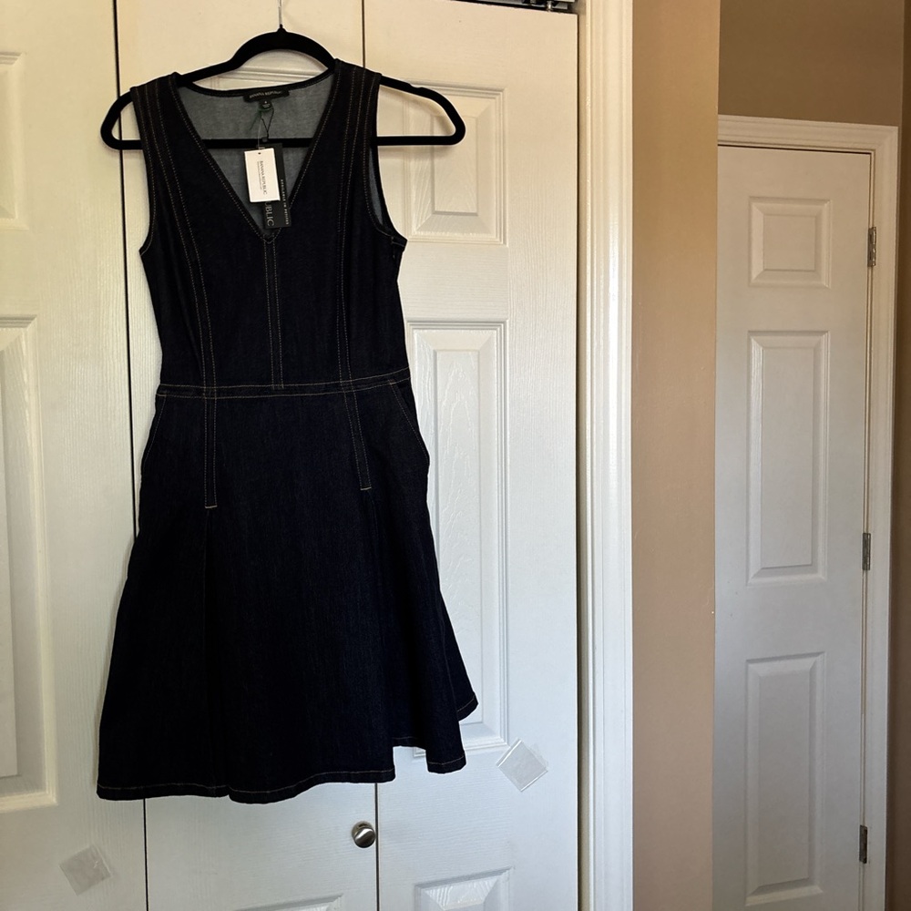 BANANA REPUBLIC DENIM MINI FLARE DRESS